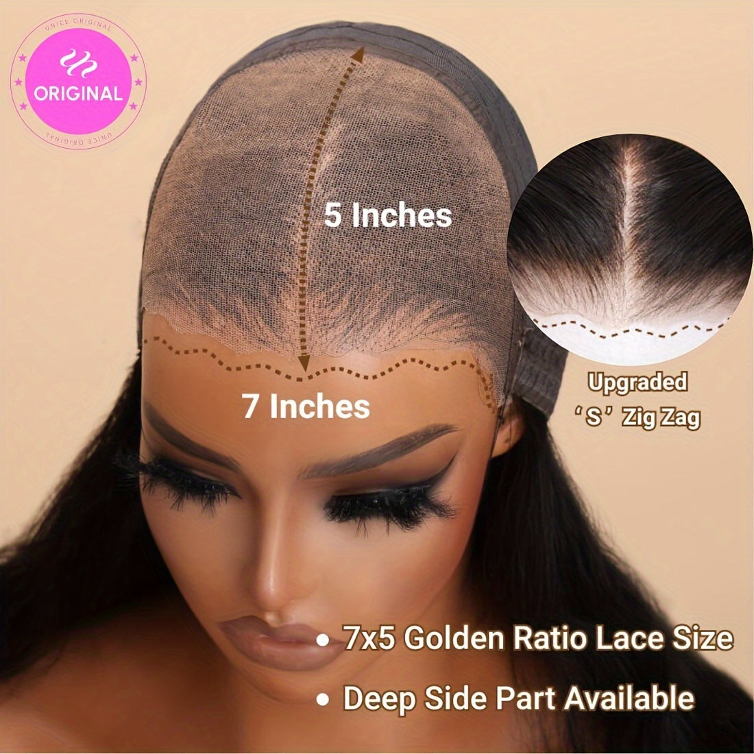 UNICE Water Wave Short Bob Wigs Human Hair 7x5 HD Lace Pre Cut Lace Bye Bye Knots Glueless Wigs Bleached Knots Pre Plucked Hairline Put on and Go Beginner Wig for Women